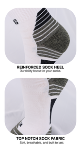 Calcetines Deportivos de Baloncesto para Hombre, Diseño Personalizado al por Mayor, MOQ Bajo, Algodón Terry, Transpirables, de Secado Rápido, Blancos, Unisex - Product Image 5