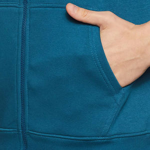 Sudadera con capucha y cremallera de longitud completa para hombre personalizada con estampado de hojaldre bordado, chándal con cordón y bolsillo de canguro, proveedor - Product Image 5