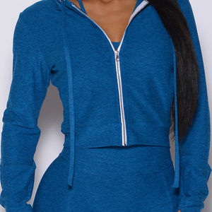 High Custom Women's <b>Hoodie</b> Anti-Wrinkle Breathable Canvas Solid Color <b>Zip</b> <b>up</b> <b>Hoodie</b> for Winter Gym and Workout - Product Image 6