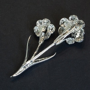 Broche de Plata de Ley 925 con Forma de Flor, Completamente Adornado con Diamantes de Moissanita, para Joyería de Moda Femenina - Product Image 2