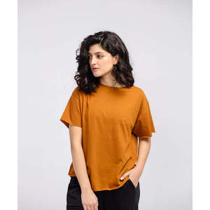 Camiseta ligera con bordes crudos de algodón 100% de ajuste relajado de verano para mujer - Product Image 6