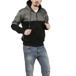 Sweat à capuche avec logo personnalisé pour hommes 100% coton avec épaules tombantes vierges Streetwear Zip Hoodie Basics for Winter - Product Image 5