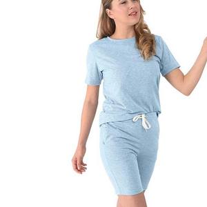 Nouvelle arrivée de service OEM de bonne qualité t-shirts et shorts ensembles deux pièces vêtements pour femmes en coton ensembles pour femmes en vente été - Product Image 2