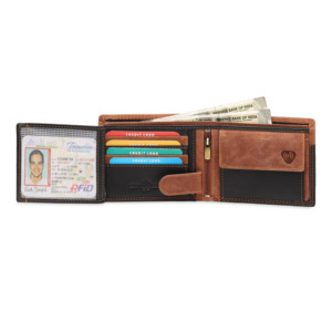 กระเป๋าสตางค์หนังกัน RFID มีกระเป๋าสตางค์หนังแบบเย็บแข็งแรงเหมาะสำหรับใช้ในการขนส่งเพื่อความปลอดภัย - Product Image 6