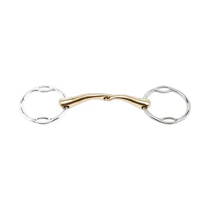 Snaffle mất vòng bit với vòng phẳng sản phẩm cưỡi ngựa sản phẩm cưỡi ngựa Miệng bit thép không gỉ