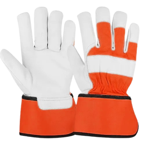 Cómodos guantes de seguridad de cuero de grano de cabra resistentes para trabajo en el jardín suave uso Personal antivibración antiestático CE - Product Image 6
