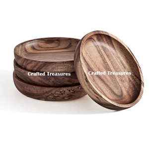 Natural Wood and Marble Style Drink Coasters for Coffee Wooden Table, Drink <b>Bar</b> Coaster Set/Tea Table Coasters for Living Room - Product Image 3