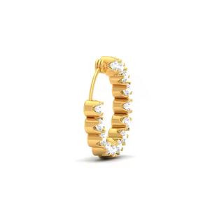 Traditional <b>Nose</b> <b>Ring</b> Crafted in 18kt Yellow Gold With VVS Clarity DEF Color Lab Grown Diamonds Beautiful Indian Design Jewelry - Product Image 2