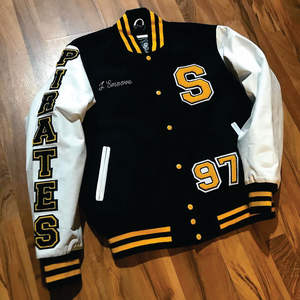 Customizable Men's Varsity Jacket Trendy OEM <b>American</b> Basketball Team High Street Breathable Fleece Stand Winter 100% Cotton - Product Image 1