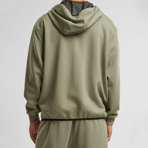 Sudadera con capucha de manga larga de gran tamaño con cremallera elegante y nueva tendencia para hombres 100% algodón de secado rápido con logotipo personalizado e impresión Digital - Product Image 2