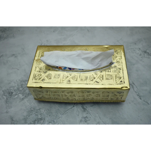 Antique Design Tableware <b>Tissue</b> Box Holder Made of Solid Brass Rectangle Engraved <b>Tissue</b> Box for <b>Wedding</b> Party Events Use - Product Image 3