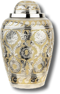 Urnas de cremación de latón y mármol de alta calidad, soporte para cenizas de metal sólido para adultos, urna más duradera del fabricante de aluminio amarillo - Product Image 6