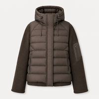 Manteau d'hiver pour femme en coton avec fausse capuche et fermeture éclair, manches en polaire respirante – Chaud et confortable – Vestes pour femme