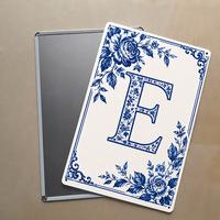 Plaque Murale Métallique Rustique Vintage Bleue à Motifs Floraux avec Lettres EAT pour Décoration de Cuisine et Salles à Manger, Personnalisable OEM, Vente en Gros, Décoration Vintage, Panneau Métallique
