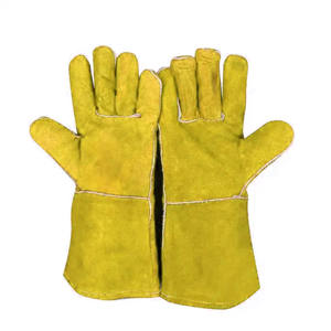 Top Ranked Heavy Duty Cowhide Split Leather <b>Gloves</b> Long Lasting Construction Fireproof for Safety Work in <b>Welding</b> Firefighting - Product Image 2