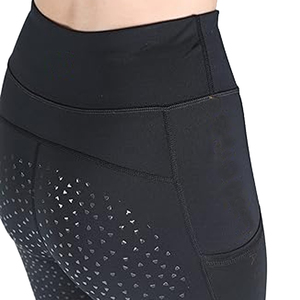 Leggings de Yoga de Cintura Alta, Largos, de Color Sólido, con Malla Transpirable, Spandex y Nailon, Diseño Sin Costuras con Bolsillos - Product Image 4