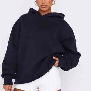 Wholesale Cheap Price Winter <b>Long</b> Oversized Drop Shoulder Hoodies for Women Breathable Velour Streetwear Customized Logo - Product Image 4