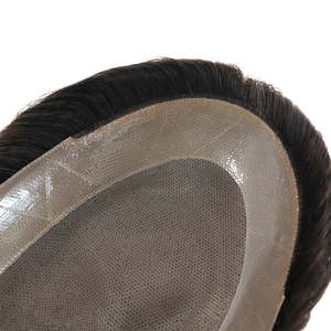 Peluca de Cabello Remy Duradera de 6 Pulgadas para Hombre, Base de Seda Lisa, Mono Fino, con Sistema de Reemplazo Capilar con Tupé de Cabello Indio - Product Image 1