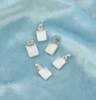 Pendentif rectangulaire vierge en argent sterling plaqué or 22k/14k, fait main, 10x14mm, pour bijoux en résine (lait maternel, cendres)