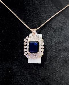 Ensemble de pendentif en diamant naturel 14 carats de luxe avec breloques en diamant, qualité VVS certifiée, or massif 18 carats et or rose pour cadeau femme - Product Image 3