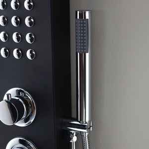 Panel de Ducha de Hidromasaje de Aluminio Negro con Cabezal de Ducha de Lluvia para Conjuntos de Baño - Product Image 4