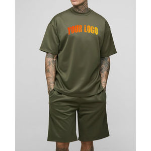 Conjunto de Camiseta y Pantalones Cortos de Verano para Hombre, de Alta Calidad, Ajuste Holgado, Personalizable, Transpirable, 100% Algodón, Informal, para Uso en Exteriores - Product Image 1