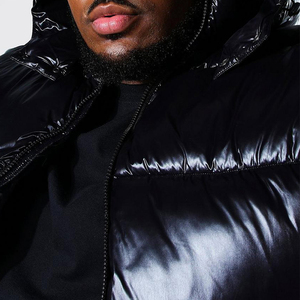 เสื้อแจ็คเก็ตขนเป็ดมีฮู้ดสีดำของผู้ชายเสื้อโค้ทแฟชั่นแนวสตรีทบุนวมหนาอบอุ่นสำหรับฤดูหนาวน้ำหนักเบา - Product Image 4