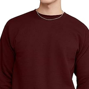 Fabricant de vêtements, vente en gros, sweat-shirts à col rond en coton mélangé de couleur unique personnalisée, 350 g/m², sweat-shirts pour hommes - Product Image 2