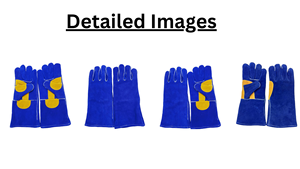 Gants de travail de soudure fendus de vache pleine paume Gants de soudage résistants à la chaleur en cuir industriel Anti-coupure Cuir fendu de vache - Product Image 6