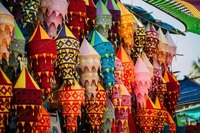 Lanterne indienne soie bohème mariage décor Boho lanternes lampes pliables coloré bohème tente tentures lustres de jardin