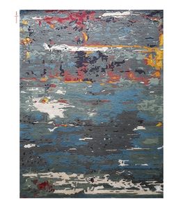 Meilleure vente de tapis de luxe en laine touffeté à la main fournisseur direct d'usine motif abstrait brodé grande vente - Product Image 2