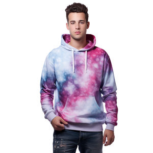 Sweat-shirt à capuche en coton 100% de qualité supérieure pour homme, taille personnalisée, tie-dye, pull d'hiver, imprimé uni, tendance - Product Image 2