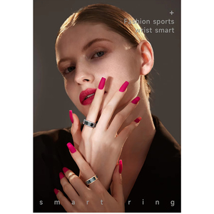 Boîtier de charge pour bague connectée avec écran LED, étanche IP68, en acier inoxydable, chargement magnétique, contrôle par application, suivi de santé, bague tendance - Product Image 6
