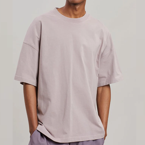 เสื้อยืดผู้ชายทรงบ็อกซี่ฟิตเข้ารูปผ้าฝ้าย100% สีทึบออกแบบได้ตามต้องการและมีสไตล์ - Product Image 3