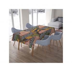 ผ้าปูโต๊ะผ้าฝ้ายปักลายดอกไม้ธรรมชาติขนาด60x90นิ้วสำหรับครอบครัวรับประทานอาหาร - Product Image 6