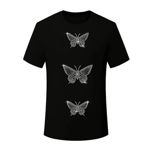 Camiseta de Verano para Mujer con Pedrería, Personalizable, Ecológica, de Secado Rápido, Transpirable, de Algodón, Color Sólido, para Fitness y Ropa Urbana - Product Image 3