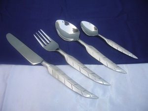 Stainless Steel Portable Fancy Cutlery <b>Set</b> of 4 Pieces Designer Classic Look Vintage Antique <b>Flatware</b> <b>Set</b> Tabletop Cutlery <b>Set</b> - Product Image 6