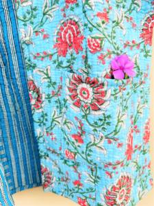 Veste décontractée réversible pour femmes à la main Texture florale matelassée col montant hiver coton imprimé lot de gros - Product Image 4