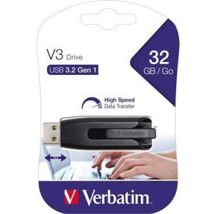 Unidad Flash USB 3.2 Gen 1 de 32 GB Verbatim Store 'n' Go V3, Gris/Negro, Promocional - Product Image 1