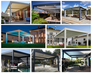 Pergola <span class=keywords><strong>de</strong></span> jardin motorisée bioclimatique Pergola d'extérieur à <span class=keywords><strong>toit</strong></span> rétractable en aluminium 5x4 - Product Image 6