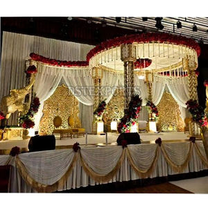 Maharani padmavati mandap ไม้แกะสลักที่ถอดออกได้หรูหราตกแต่งงานแต่งงานรอบแมนดาลัม USA การแต่งงานของแคนาดา - Product Image 6