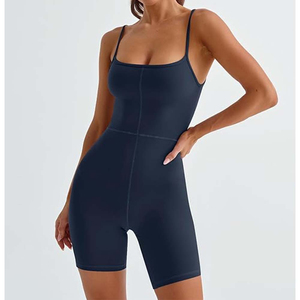 จั๊มสูทชิ้นเดียวของผู้หญิงชุดออกกำลังกายรัดรูปสายรัดปรับระดับได้คอกลมลูกค้าต้องการฤดูร้อนลำลอง - Product Image 2