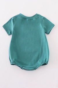 Vestido de bebé de burbuja azul con apliques de ciervo Traje de algodón ligero suave y cómodo para todas las estaciones - Product Image 2