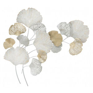 Arte de Pared de Flores de Metal Creativo, Decoración Artesanal de Hierro con Detalles en Rosa Palo y Dorado, Arte de Pared con Hojas de Ginkgo para Decoración del Hogar y Sala de Estar - Product Image 2