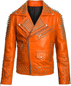 Buy In Bulk Punk Stud Leather Jacket Breathable & Waterproof