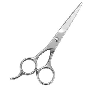 Tijeras de peluquero personalizables OEM para corte de pelo, hoja de acero inoxidable con mango de goma disponible en diferentes tamaños - Product Image 4