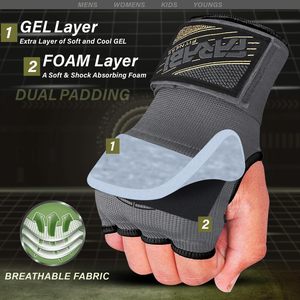 Guantes Interiores de Poliéster Farabi para Niños, Medios Dedos, Acolchados con Gel, Ecológicos, Color Personalizado, Correas de Gancho y Bucle, para MMA, Boxeo, Artes Marciales - Product Image 2
