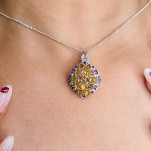 Qualité supérieure 925 argent massif femmes déclaration pendentif naturel multi-pierres précieuses magnifique usine vente directe bijoux cadeau - Product Image 2