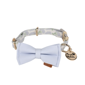 Luxury Modern Cute Elegant Dog Collar Lights Removable Bow <b>Tie</b> Adjustable Buckle Closure 100% Cotton Personalized <b>Floral</b> Pattern - Product Image 1