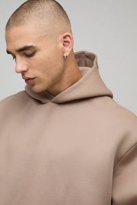 Sweat à capuche décontracté tendance avec logo personnalisé, 100% coton, coupe classique, imprimé par transfert thermique, blanc, hiver, pour homme - Product Image 3